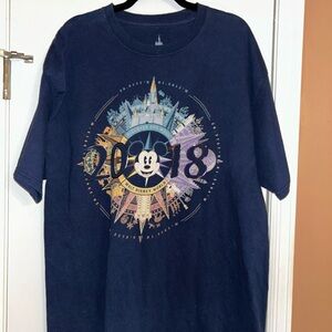 Disney Navy T-Shirt with Mickey Mouse and 2018 Design XXL